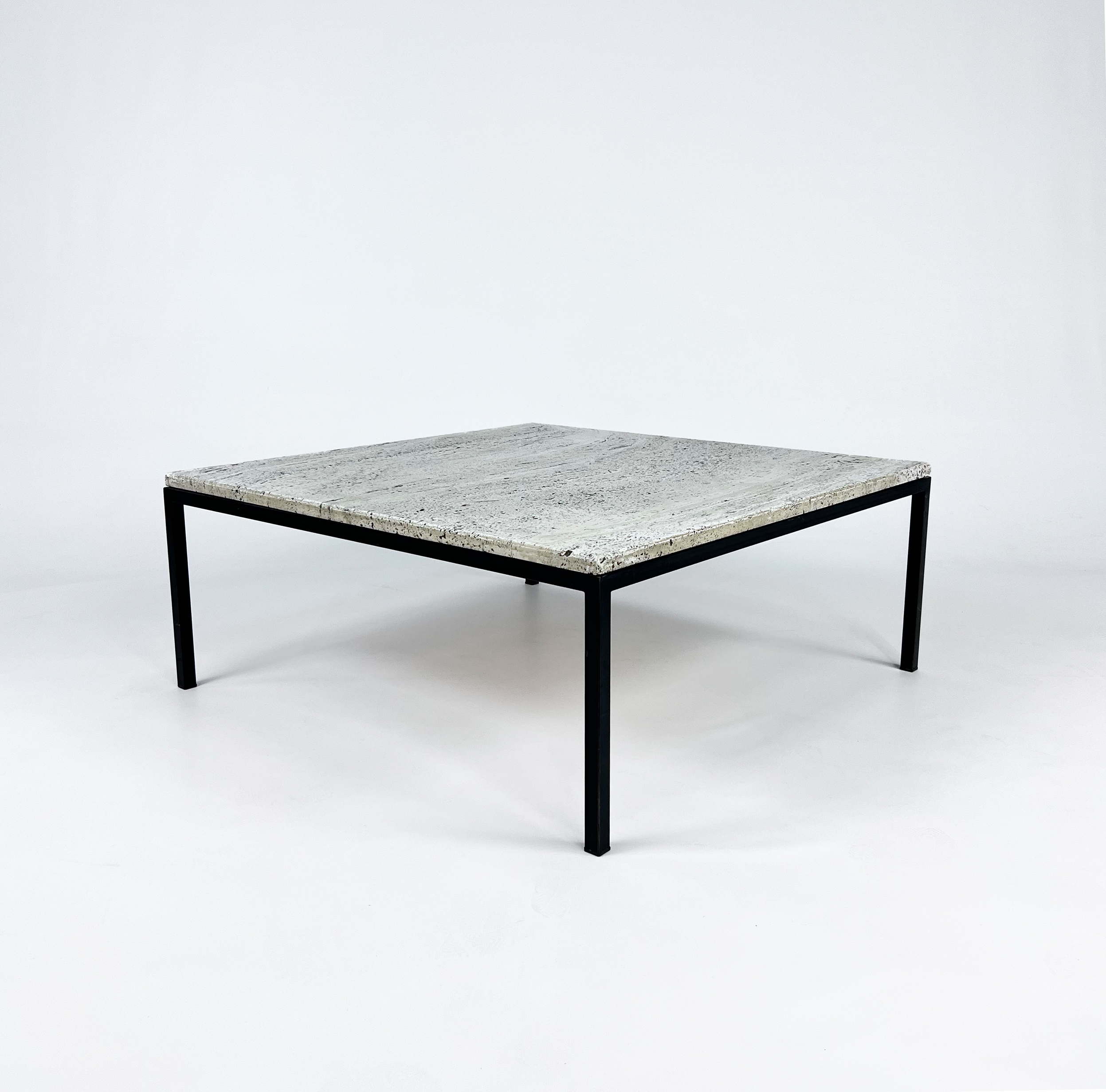 Mid Century Minimalistic Steel and Stoneware Coffee Table, 1960s