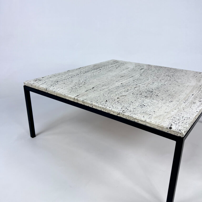 Mid Century Minimalistic Steel and Stoneware Coffee Table, 1960s