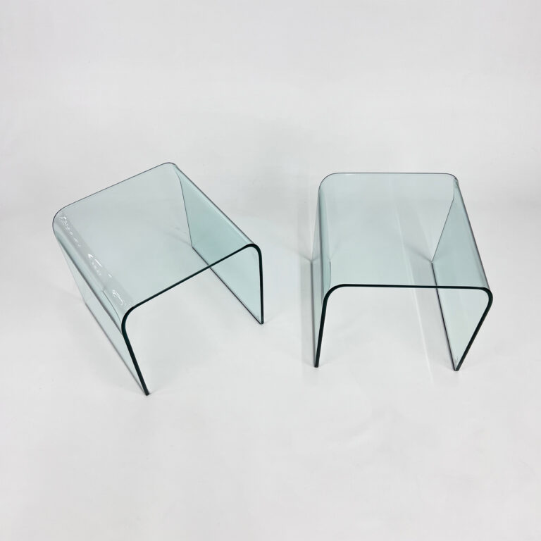 Set of 2 "Waterfall" Side Tables by Angelo Cortesi for Fiam Italia, 1980s