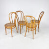 Set of 4 Bentwood and Cane Cafe Chairs, 1970s