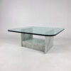 Vintage Italian Marble and Glass Coffee Table, 1970s