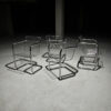 Set of 4 Tubular Frame Wire Chairs, Italy, 1980s