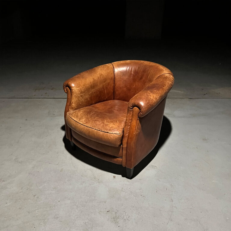 Vintage Sheepskin Leather Club Armchair, 1970s