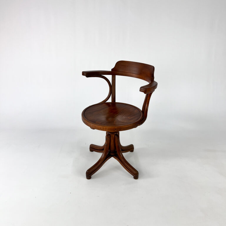 Bentwood Oak Desk Chair by Thonet, 1950s