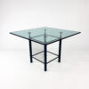 Postmodern Custom Made Dining Table of Steel and Thick Glass, 1980s