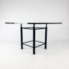 Postmodern Custom Made Dining Table of Steel and Thick Glass, 1980s