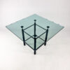 Postmodern Custom Made Dining Table of Steel and Thick Glass, 1980s