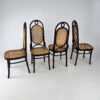 Set of 4 Radomsko Bentwood and Cane Dining Chairs, 1950s