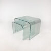 Set of 2 Curved Glass Side Tables, 1990s