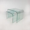 Set of 2 Curved Glass Side Tables, 1990s