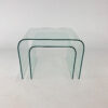 Set of 2 Curved Glass Side Tables, 1990s