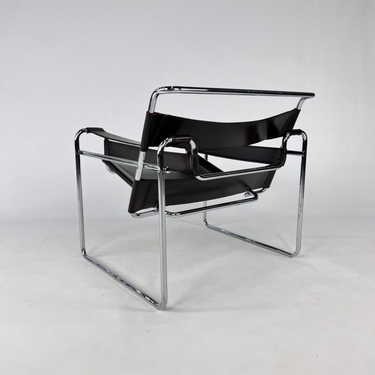 Mid Century Tubular and Leather Lounge Chair, 1970s