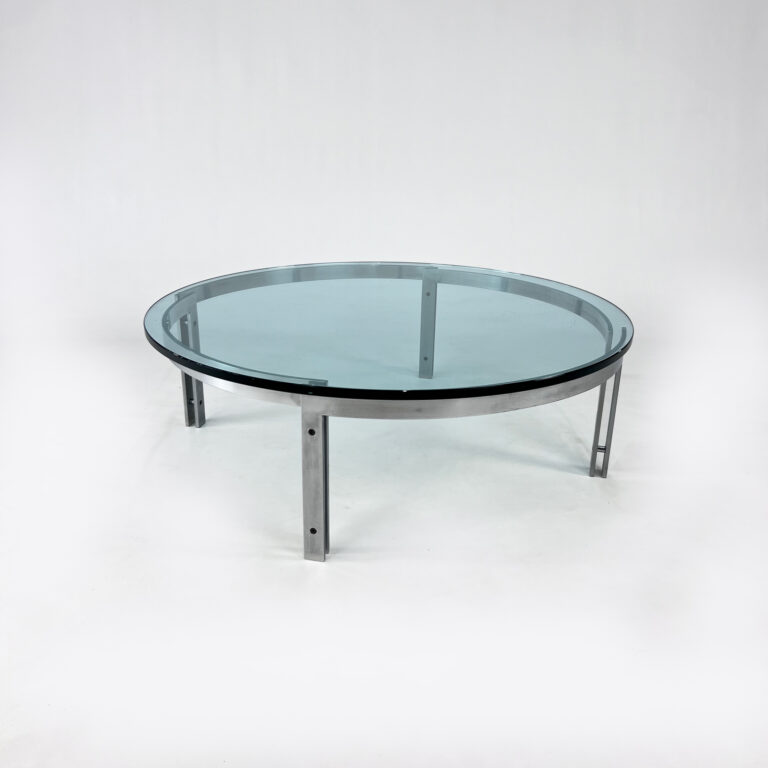 Round Glass M1 Coffee Table by Hank Kwint for Metaform, 1980s