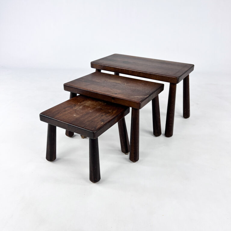 Modernist Oak Nesting Tables, 1960s