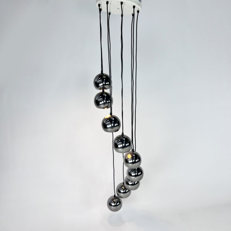 Mid Century Chrome Cascade Chandelier, 1960s