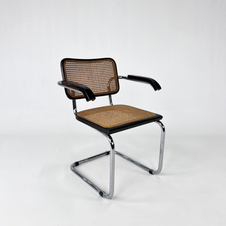 Tubular Frame and Cane Cantilever Dining Chair, Italy, 1970s