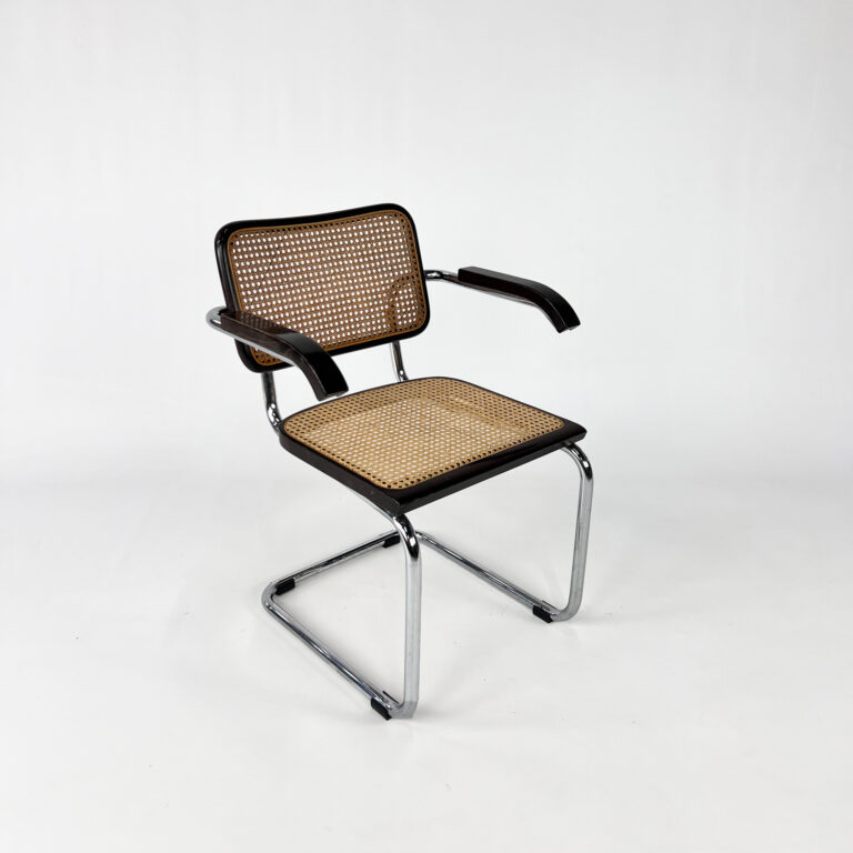 Tubular Frame and Cane Cantilever Dining Chair, Italy, 1970s