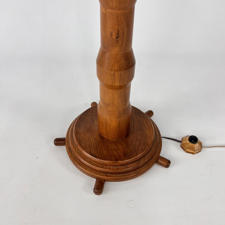 French Modernist Oak Floorlamp, 1960s