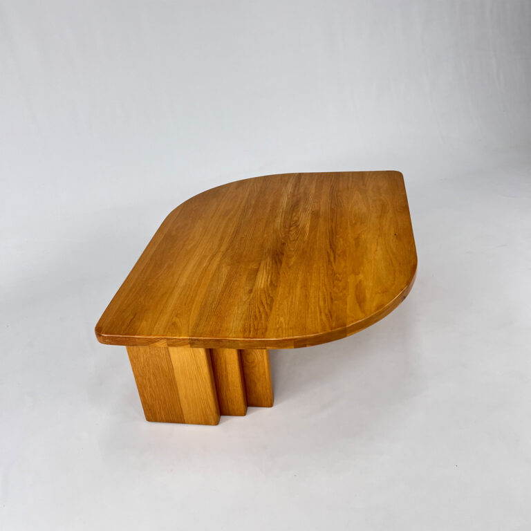 Large Oak Leaf Shaped Coffee Table, 1970s