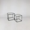 Max Sauze Isocele Black and Clear Glass Nesting Tables, 1970s