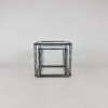 Max Sauze Isocele Black and Clear Glass Nesting Tables, 1970s