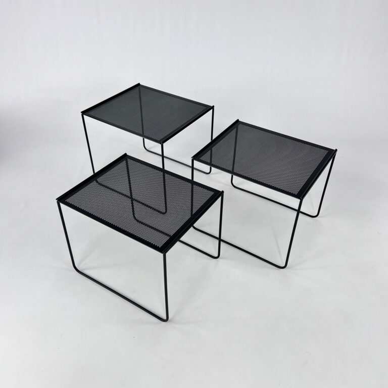 Postmodern Perforated Nesting Tables, 1980s