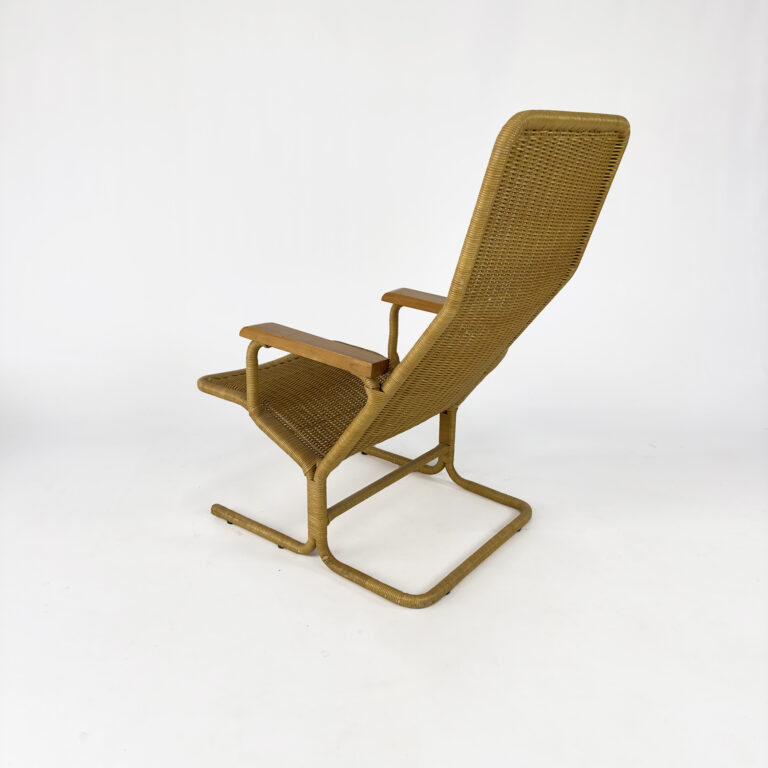 Mid Century Dutch Design Wicker Lounge Chair by Gebroeders Jonkers, 1960s