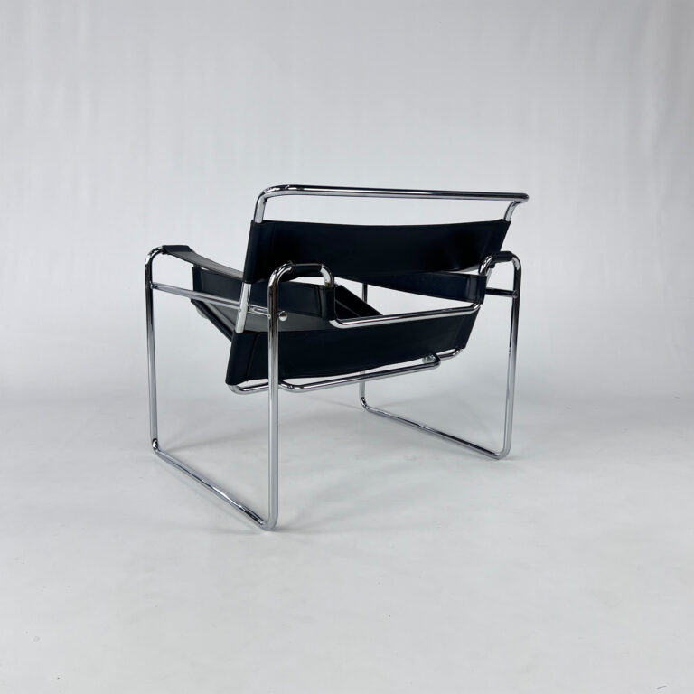 Mid Century Tubular and Leather Lounge Chair, 1970s