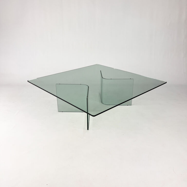 Postmodern Coffee Table of Glass, 1980s