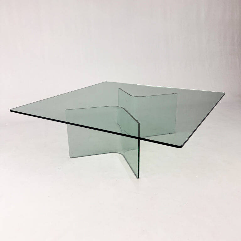 Postmodern Coffee Table of Glass, 1980s