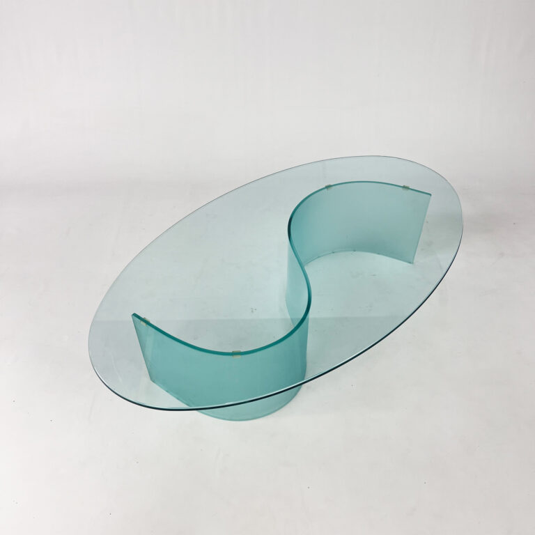 Italian Curved Glass Coffee Table, 1990s