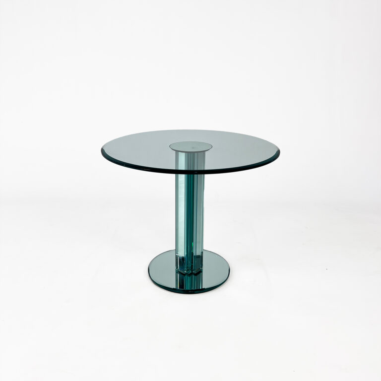 Glass Side Table with Mirroring Glass by Luigi Massoni for Gallotti & Radice, 1980s