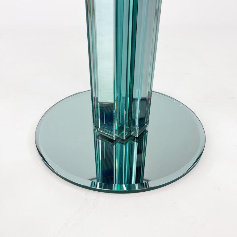 Glass Side Table with Mirroring Glass by Luigi Massoni for Gallotti & Radice, 1980s