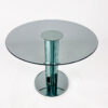 Glass Side Table with Mirroring Glass by Luigi Massoni for Gallotti & Radice, 1980s