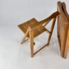 Set of 4 Pine Wood Folding Chairs, 1970s