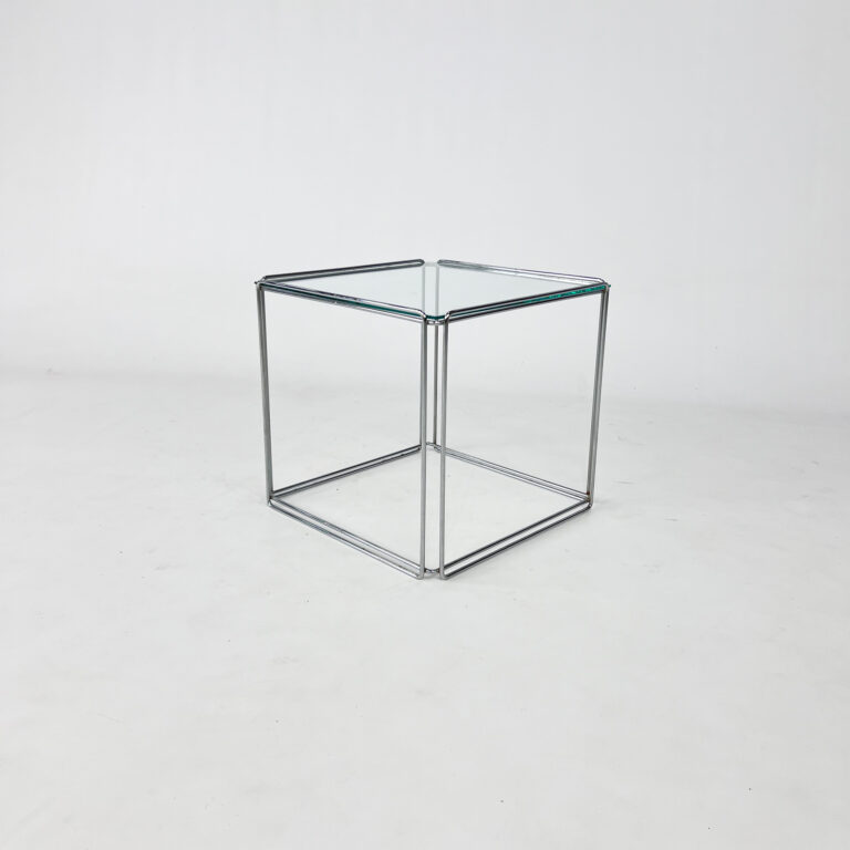 Max Sauze Isocele Steel and Glass Side Table, 1970s