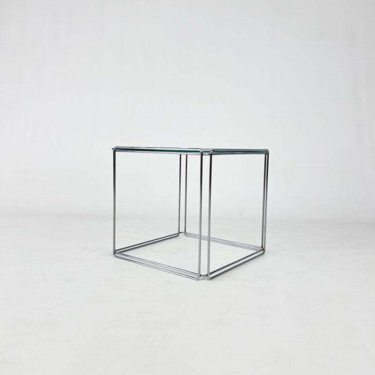 Max Sauze Isocele Steel and Glass Side Table, 1970s