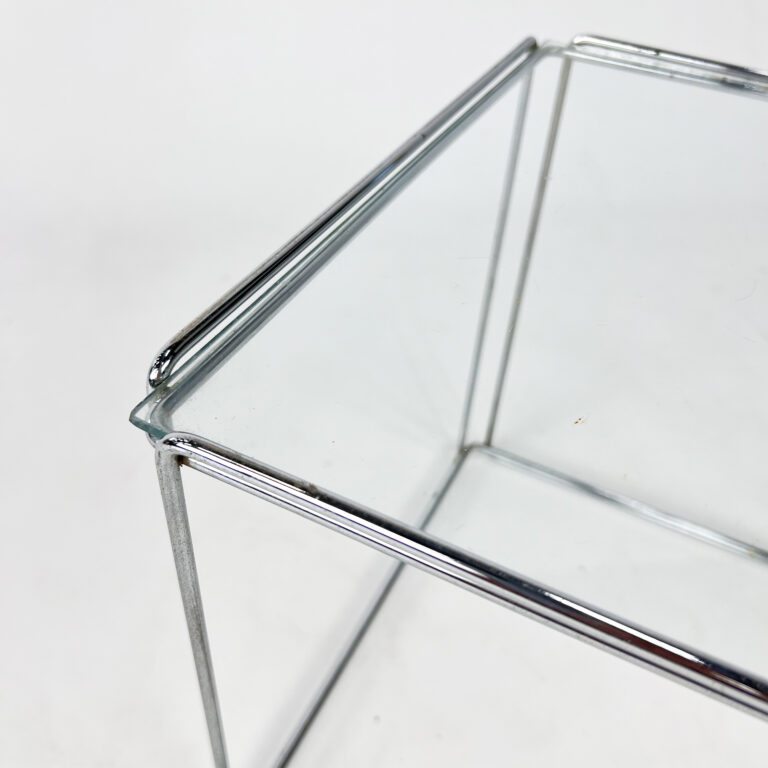 Max Sauze Isocele Steel and Glass Side Table, 1970s