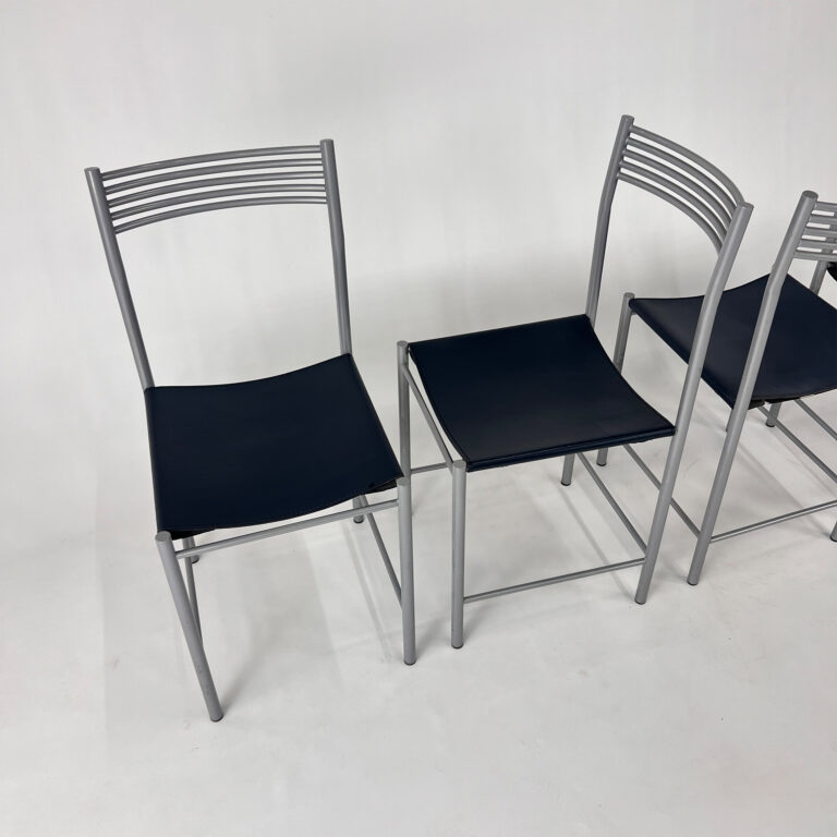 Set of 4 Postmodern Italian Dining Chairs, 1980s