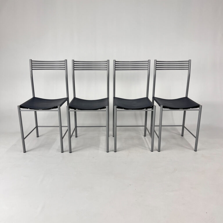 Set of 4 Postmodern Italian Dining Chairs, 1980s