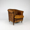 intage Sheep Leather Club Chair, 1970s