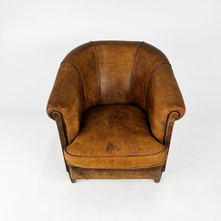 Vintage Sheep Leather Club Chair, 1970s