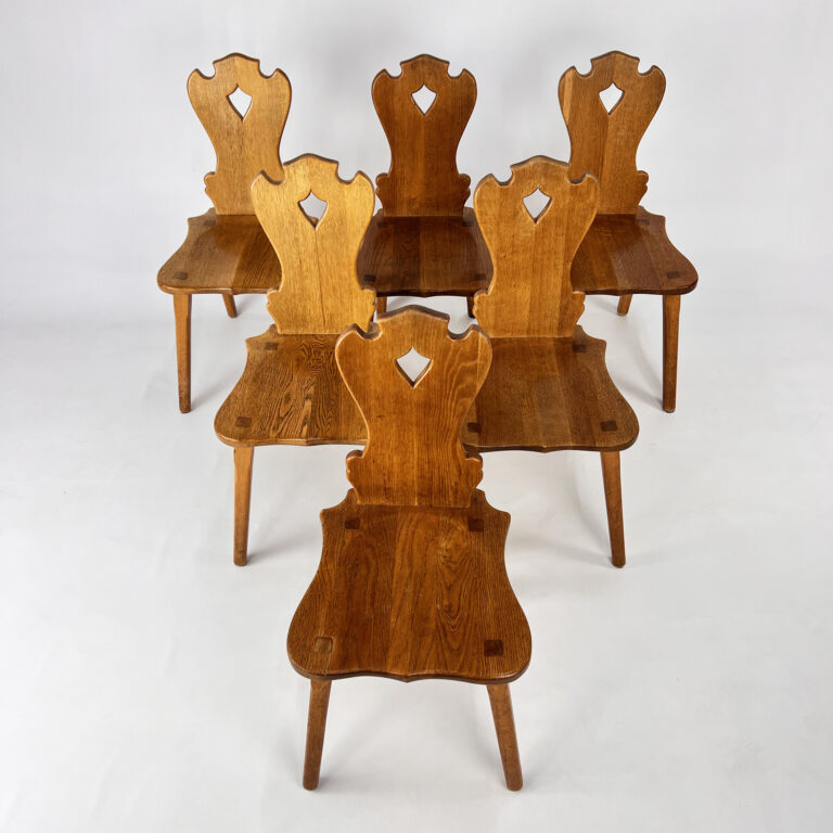 Set of 6 Mid Century Oak ‘Tirol’ Chairs, 1960s