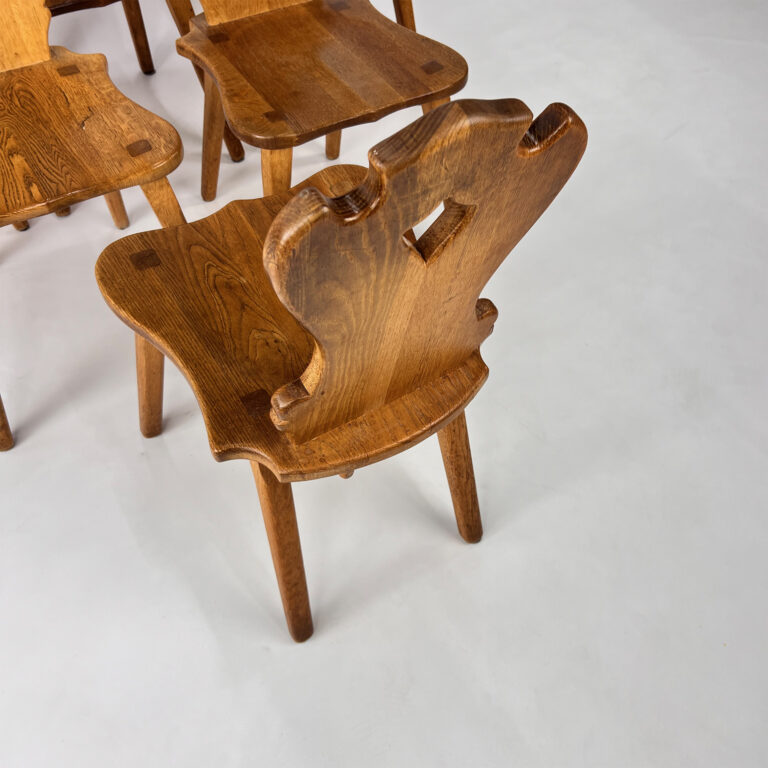 Set of 6 Mid Century Oak ‘Tirol’ Chairs, 1960s