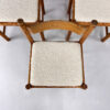 Set of 6 Pine and Boucle Rustic Dining Chairs, 1960s