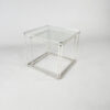 Max Sauze Isocele White and Clear Glass Nesting Tables, 1970s