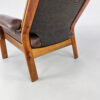 Mid Century Scandinavian Leather and Bentwood Lounge Chair, 1960s