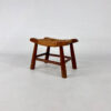 Modernist Oak and Rush Stool, 1950s