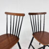 Set of 2 Mid Century Scandinavian Spindle Back Chairs, 1970s