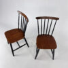 Set of 2 Mid Century Scandinavian Spindle Back Chairs, 1970s